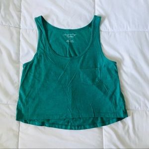 American Eagle Teal Crop Top Size Small